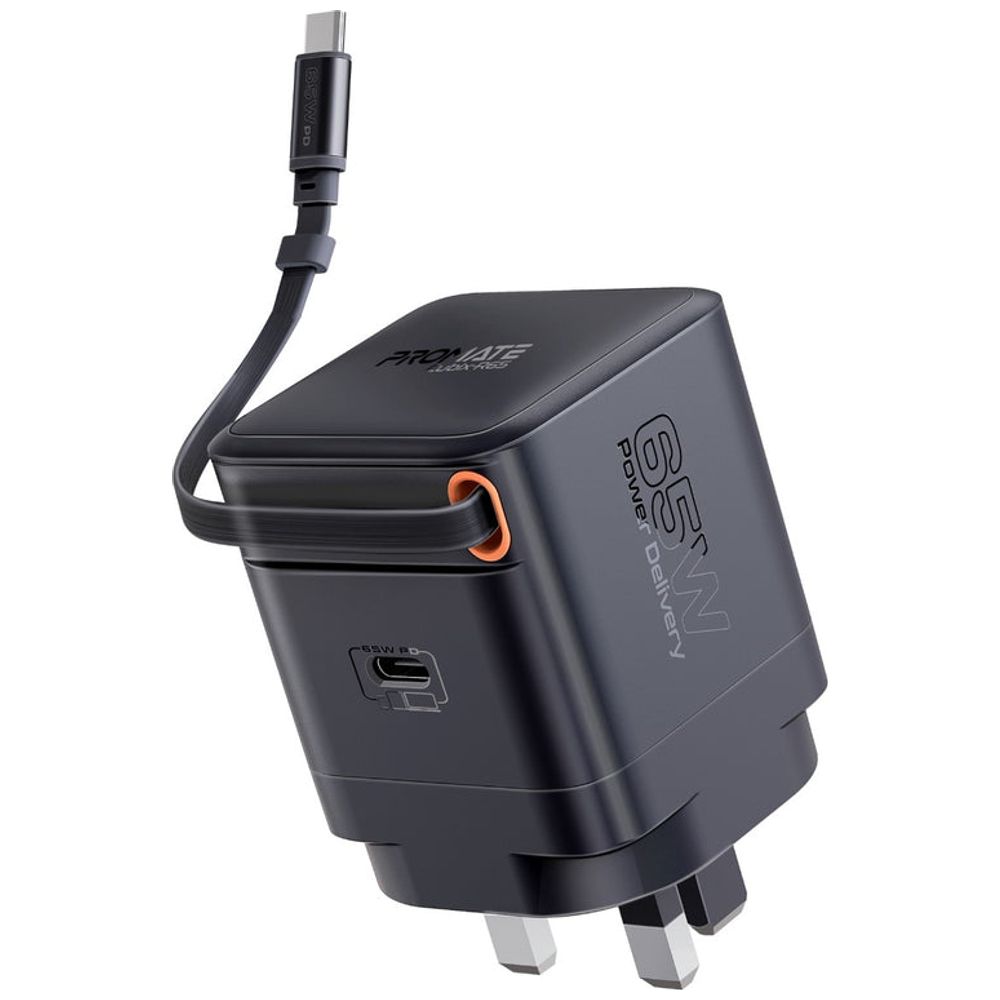 Promate Promate Wall Charger - USB-C - 70cm - 65W - Black 65W, USB-C, 70cm – 55,000 IQD Iraq
