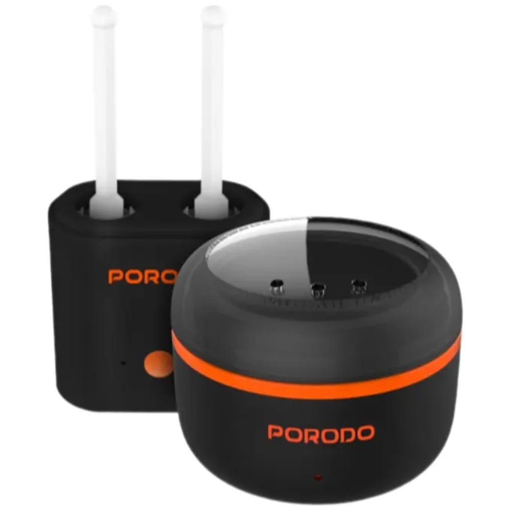Porodo مزيل الشعر الصغير ومسخن الشمع - شحن USB-C - أسود