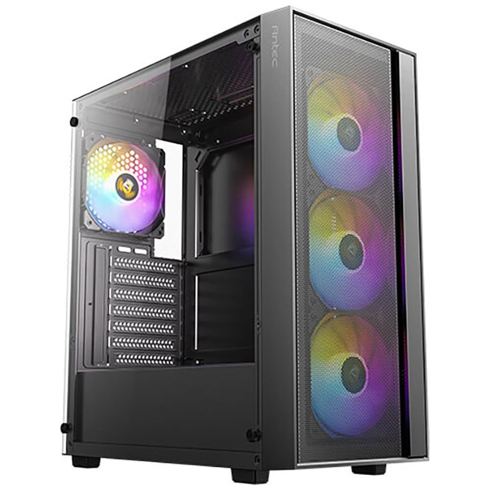 ANTEC Computer Case - 4mm Tempered Glass - 4 x 120mm Fans - Supports ATX/Micro-ATX/Mini-ITX, USB 3.0/2.0 Ports, and HD Audio - Black ATX/Micro-ATX/Mini-ITX, 4 Fans – 77,000 IQD Iraq
