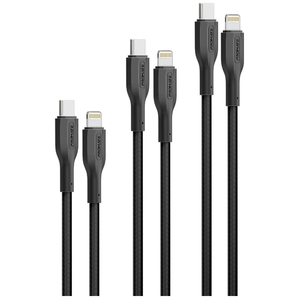 Promate Promate USB-C to Lightning Charging Cable - 27W - Black 27W – 25,000 IQD Iraq