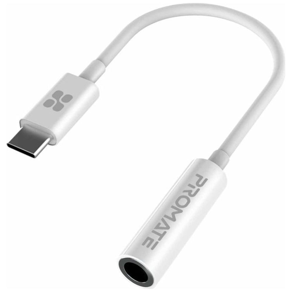 Promate USB-C to AUX Adapter - 12cm - White 12cm – 15,000 IQD Iraq