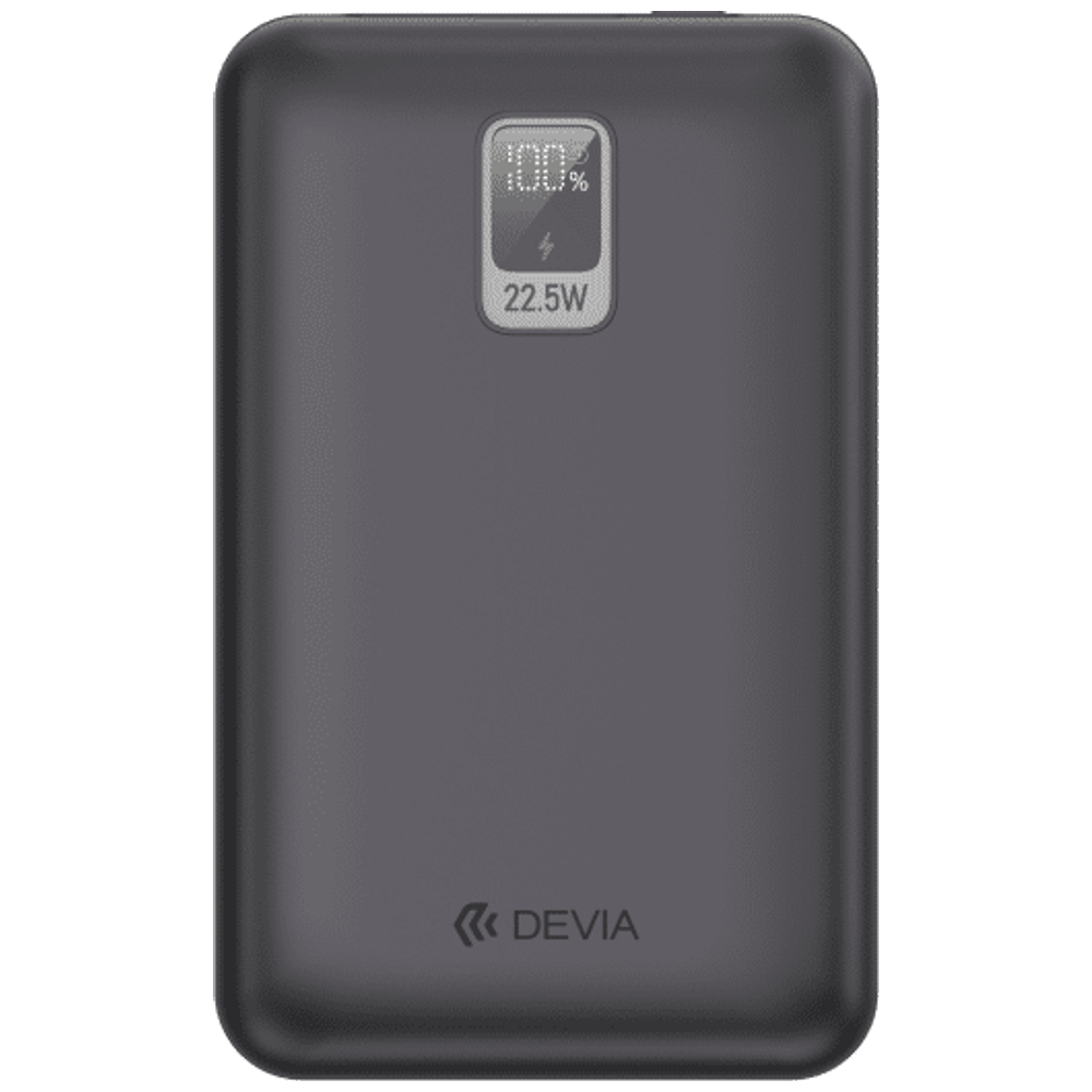 Devia Power Bank - 20,000 mAh, 22.5W Charging, 2 Built-in Cables - Gray 20000mAh, 22.5W – 45,000 IQD Iraq