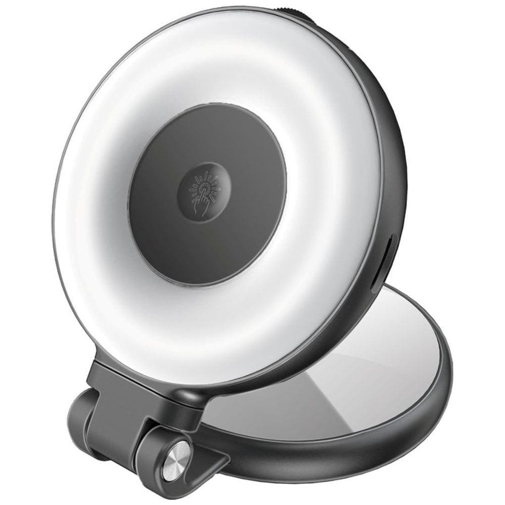 Promate LED Ring Light - Rechargeable, MacSafe Compatible - 360° - 80 Lumens - 500mAh - Black 80 Lumens, 500mAh