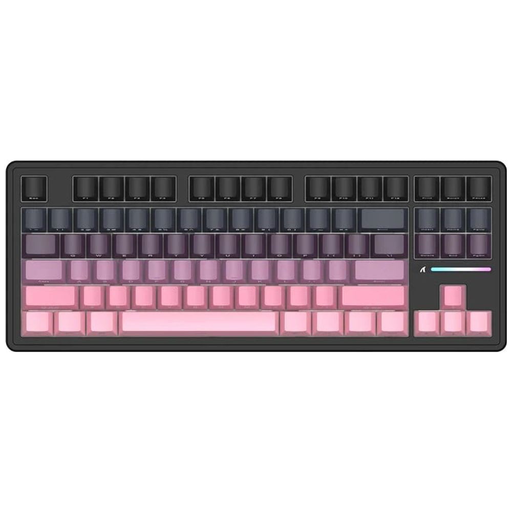 ATTACK SHARK Attack Shark M87 Pro Mechanical Keyboard - 3-Mode - White Jade Linear Keys - Hot-Swap Interchangeable - 5000mAh Battery - RGB Lighting - PBT Keycaps - Pink 5000mAh