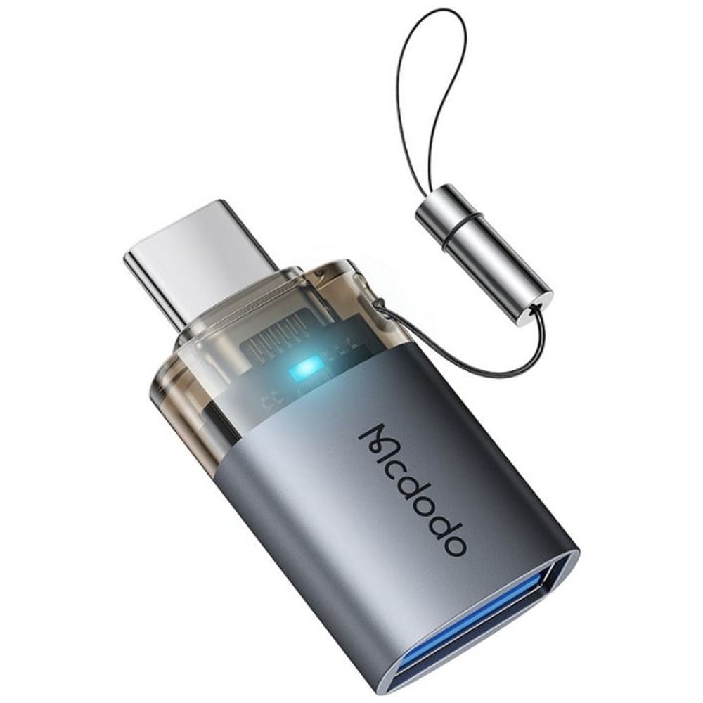 Mcdodo McDodo USB-A to USB-C Adapter - Fast Data Transfer and Charging - Indicator Light - Gray – 6,500 IQD Iraq