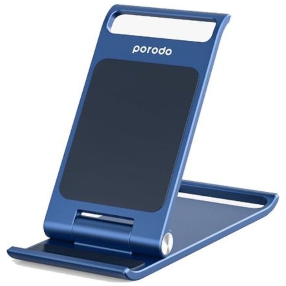 Porodo Borodo Mobile Phone Holder - Foldable Aluminum Alloy - Up to 13 inches - Blue Up to 13 inches