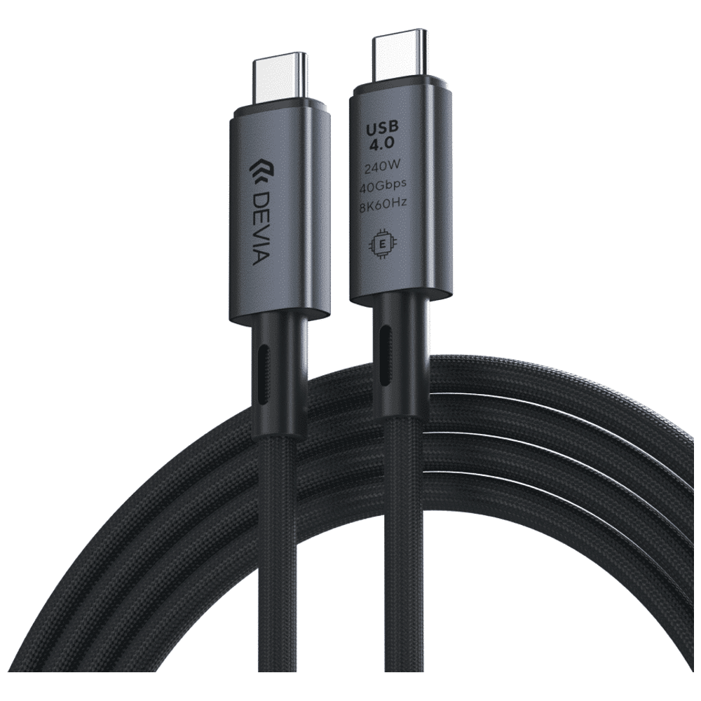 Devia USB-C to USB-C Cable - 240W Fast Charging - 1M - Black 1M, 240W – 29,000 IQD Iraq