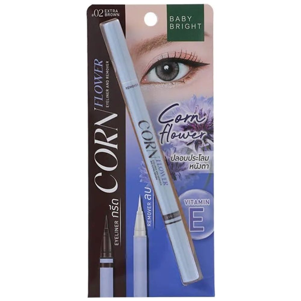 Baby Bright Cornflower Eyeliner & Remover, 02 Extra Brown