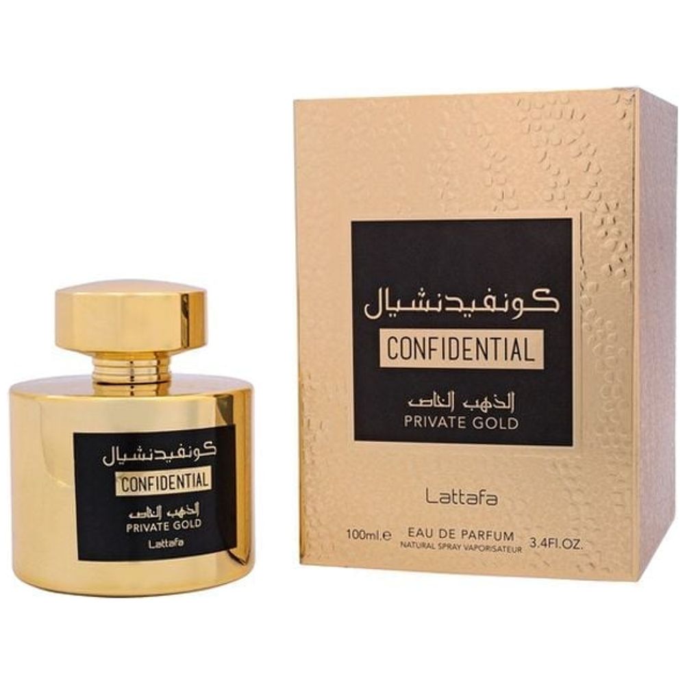 Confidential Private Gold by Lattafa for Unisex - Eau de Parfum, 100 ml