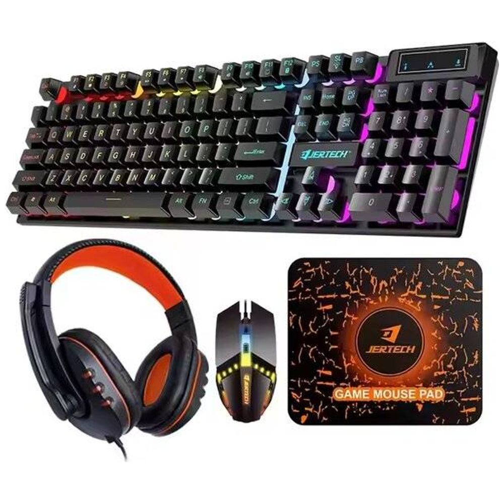JERTECH -  Wired Gaming Combo - 4-in-1 - Keyboard + Mouse + Headset - Complete Set – Black – 38,000 IQD Iraq