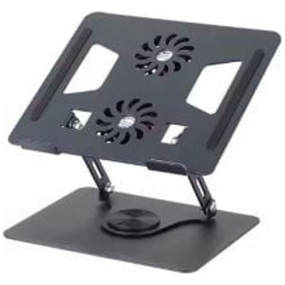 Yl - Aluminum Foldable Laptop Stand - with Dual Cooling Fans - 360° Rotatable - Black 360° Rotatable, Dual Fans – 31,250 IQD Iraq