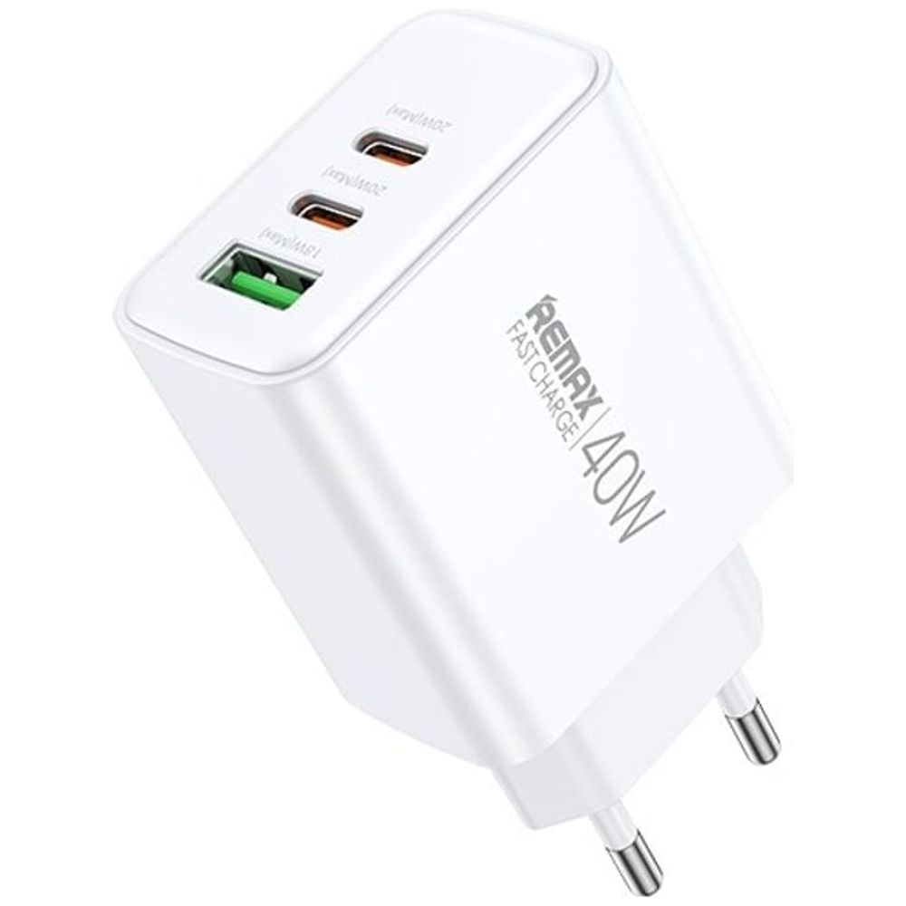 Remax Remax RP-U123 Charger - 40W Fast Charging with SuperCharge Technology - Three Ports - White 40W, 3 ports – 32,000 IQD Iraq