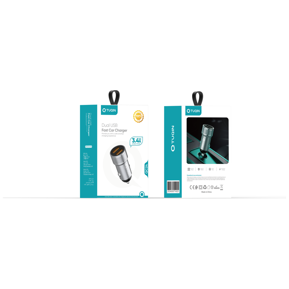 Q-TUQIN QC24 Car Charger - Gray QC24 – 3,500 IQD Iraq