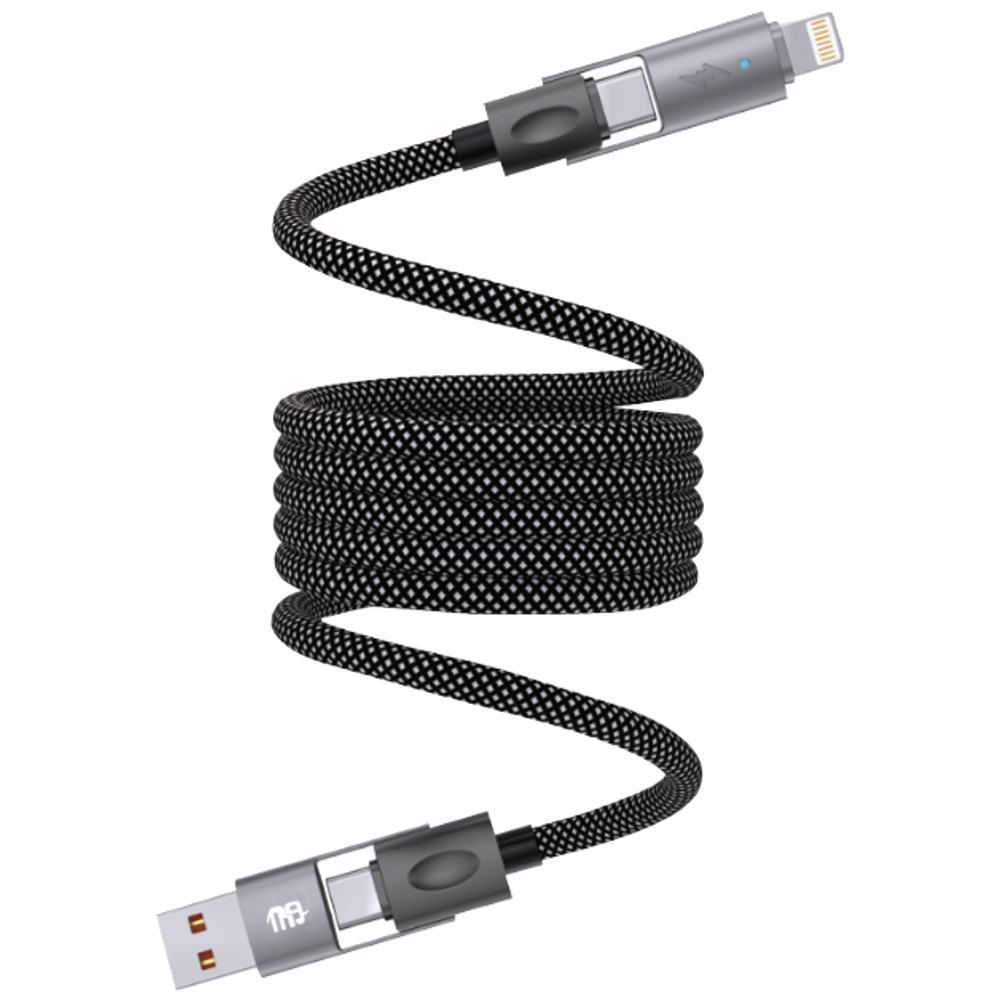 Nine CL 001 - Cable 4 in 1 - 65W - 1 m - White 1m, 65W, 4 in 1
