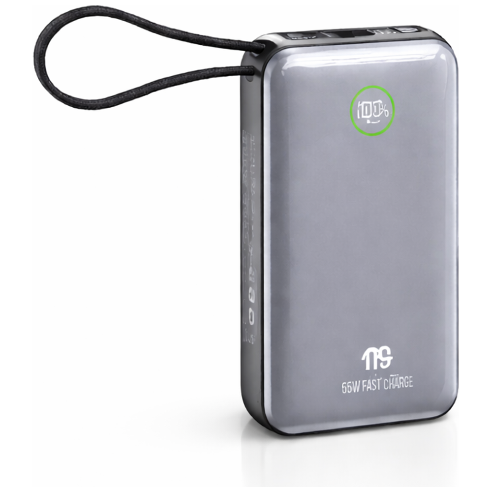 Nine PB 017 - Power bank - 20000mAh - Fast Charging 65W - Silver 20000mAh