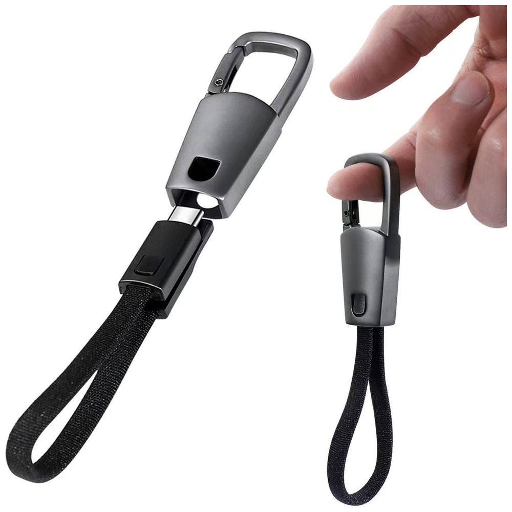Nine CL 014 - Portable Keychain USB-C to USB-C Cable - 0.15m - 60W - Black 0.15m, 60W