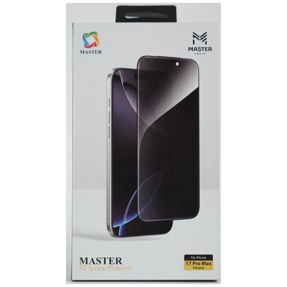 Master Master 3D Privacy Tempered Glass Screen Protector for iPhone 17 Pro Max - Black