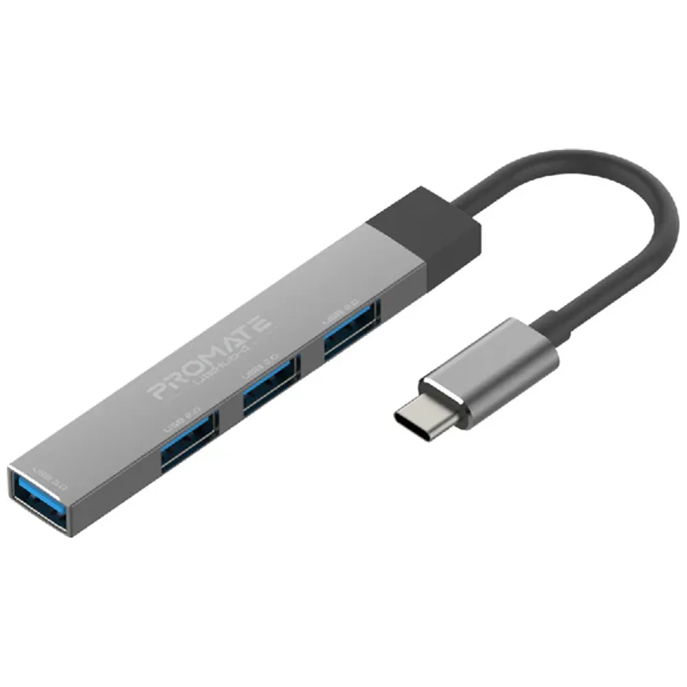 Promate Promate LiteHub 4 - High Speed 4× USB-A Hub with USB-C Input - 5Gbps Data Transfer - Gray 5Gbps – 38,000 IQD Iraq