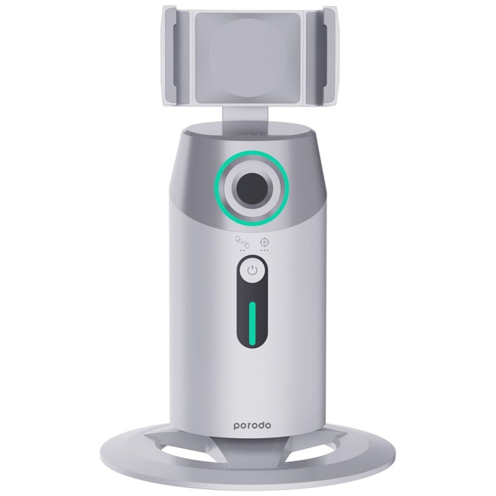 Porodo Porodo Camera Gimbal with AI Face Tracking - 360° Rotation - 4000mAh - White 360° rotation, 4000mAh