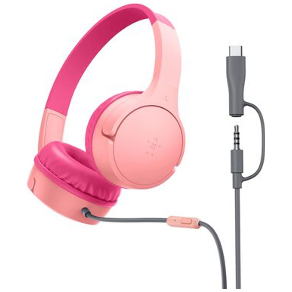 Belkin Belkin AUD010hqPK - wired Headphone Over Ear For Kids - USB-C - Pink