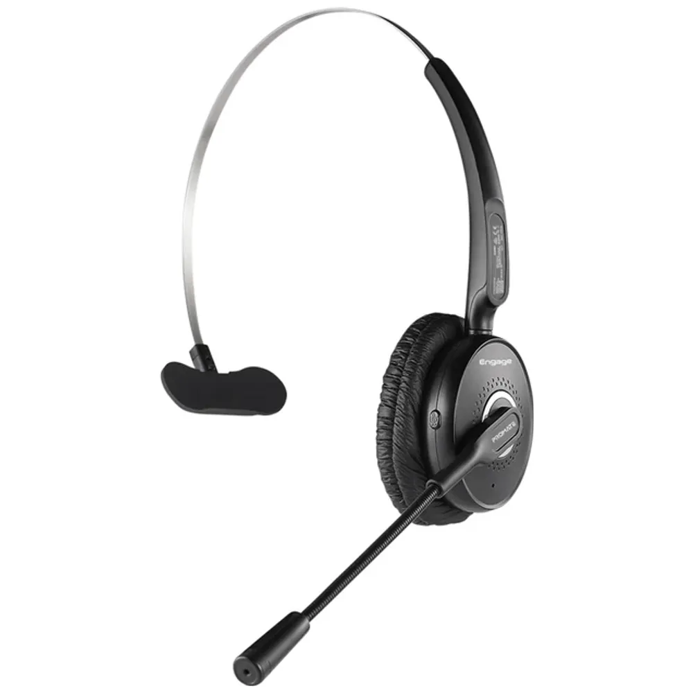 Promate Engage - Bluetooth Headphone Over Ear - Bluetooth 4.2 - 220 mAh - Black Bluetooth 4.2 220mAh