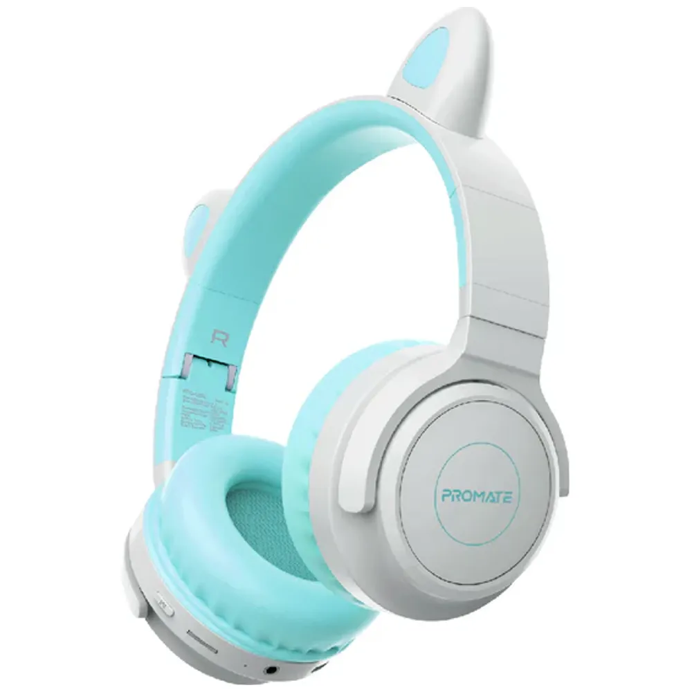 Promate PANDA - Bluetooth Headphone Over Ear - 1000mAh - Bluetooth 5 - Blue 1000mAh – 40,000 IQD Iraq