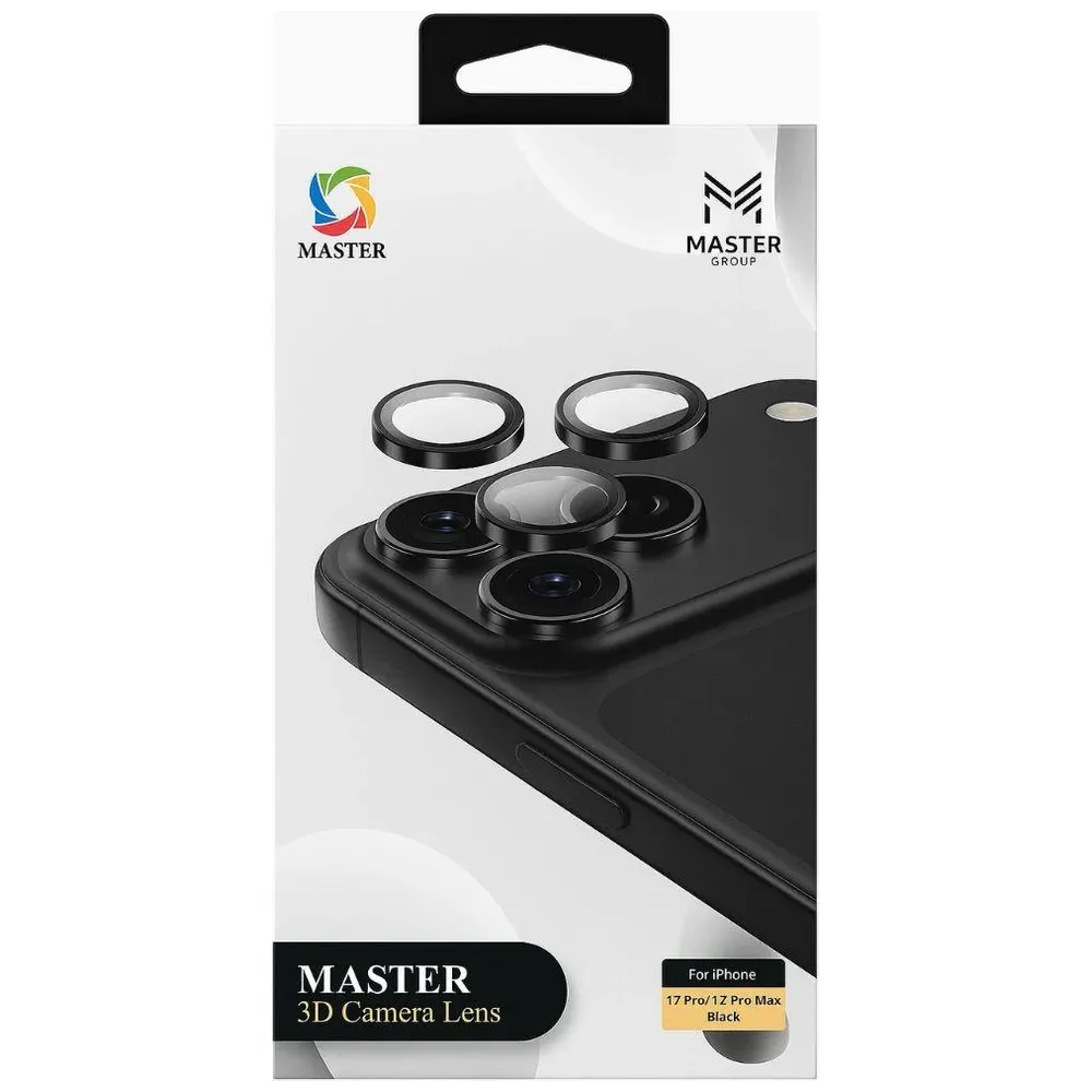 Master Master - Camera Lens Protector for iPhone 17 Pro / 17 Pro Max - Black
