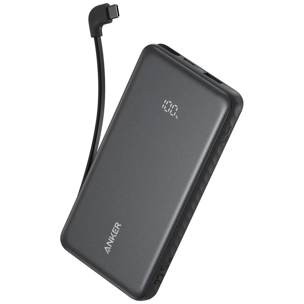 Anker A110DH11 - Power Bank with USB-C Cable - 10000mAh - 22.5W - Black 10000mAh – 35,250 IQD Iraq