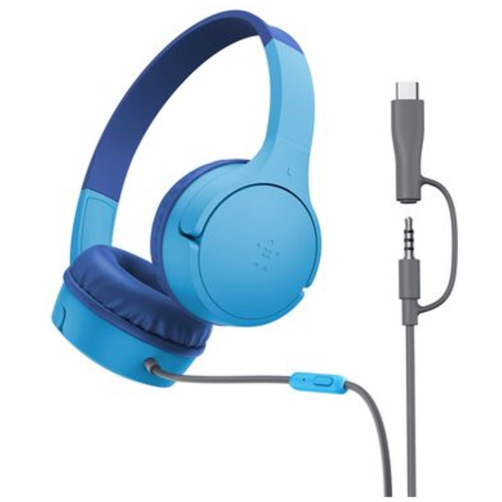 Belkin Belkin AUD010hqBL - Wired Headphone Over Ear For Kids - USB-C - Blue