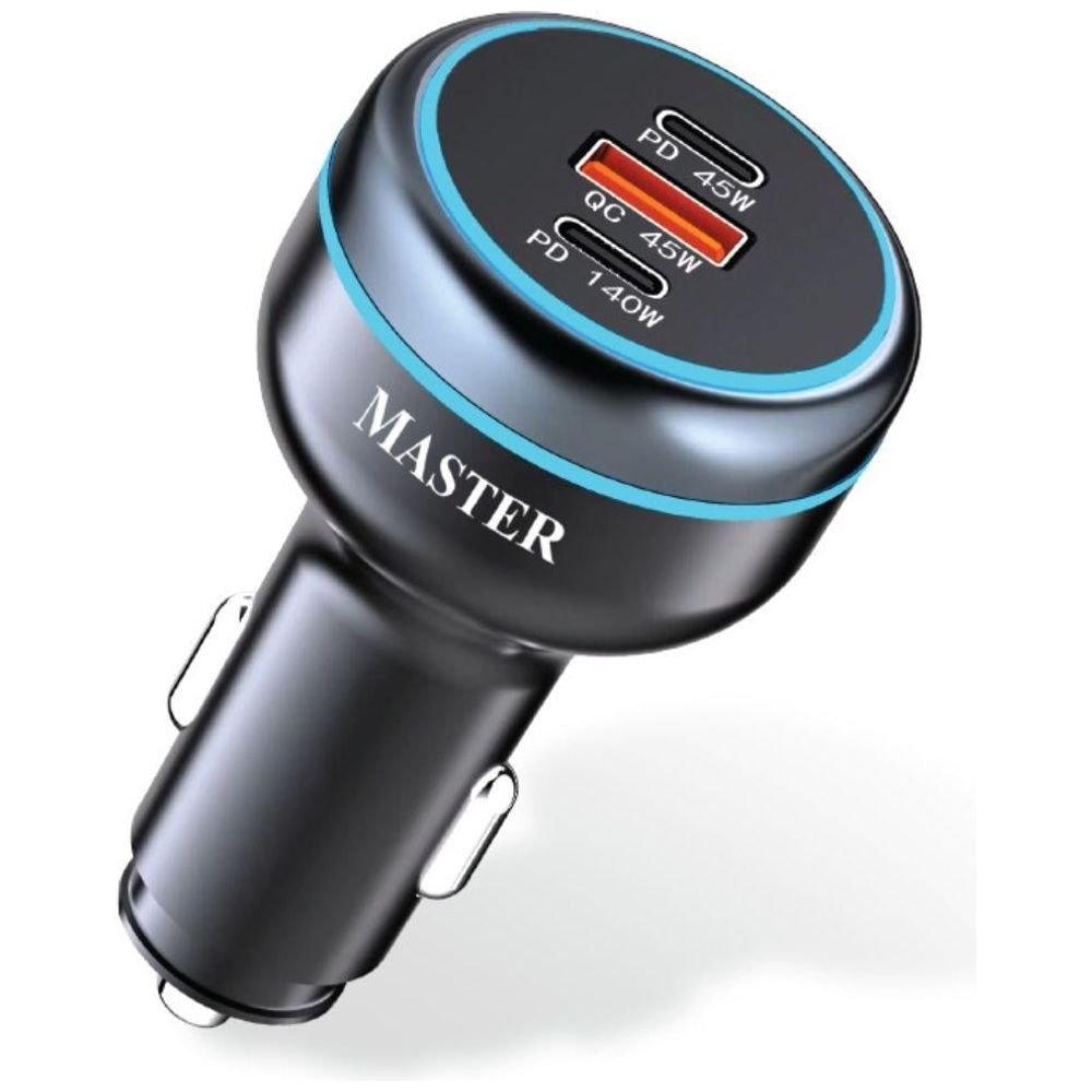 Master Master MSCR3PT230W BK - Car Charger - 230W - 3 Ports - Black 230W, 3 Ports – 45,000 IQD Iraq