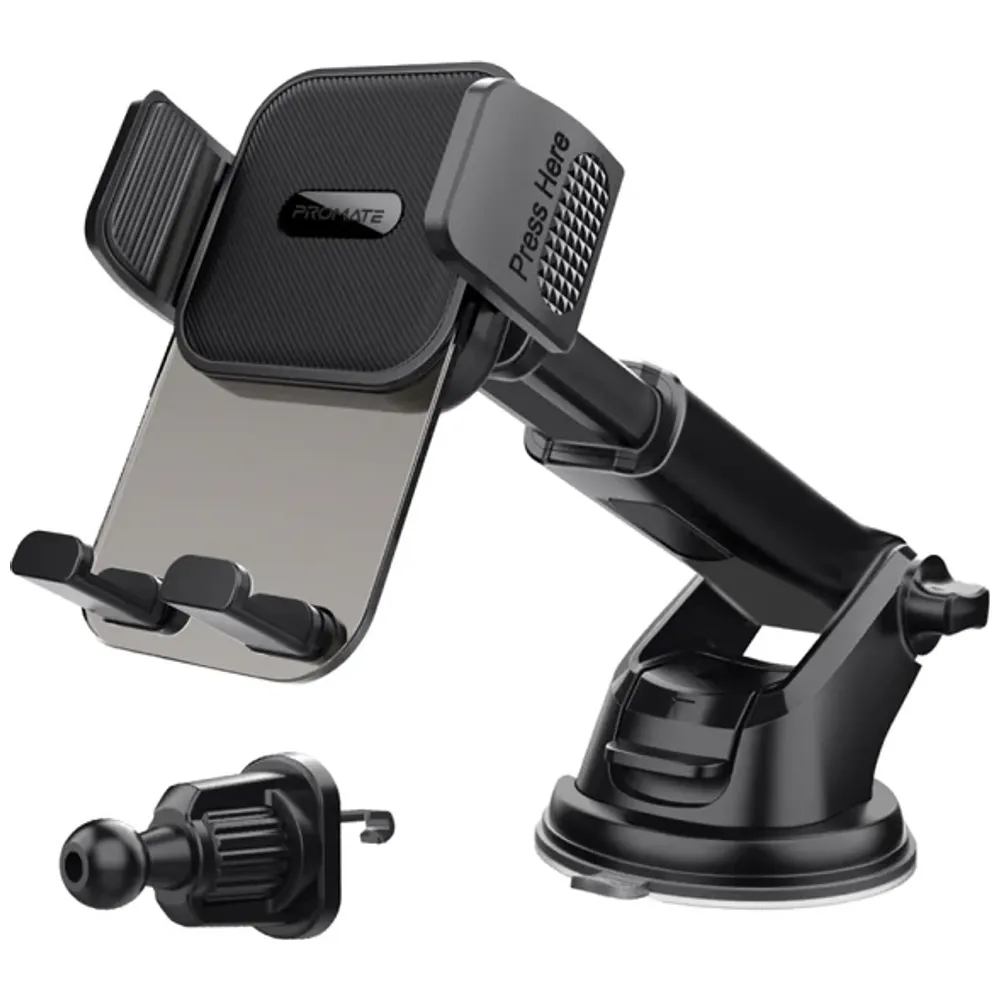Promate Promate TransHold EXT Multi Use Transparent Car Phone Mount - Secure Windshield Mount - Black – 15,000 IQD Iraq