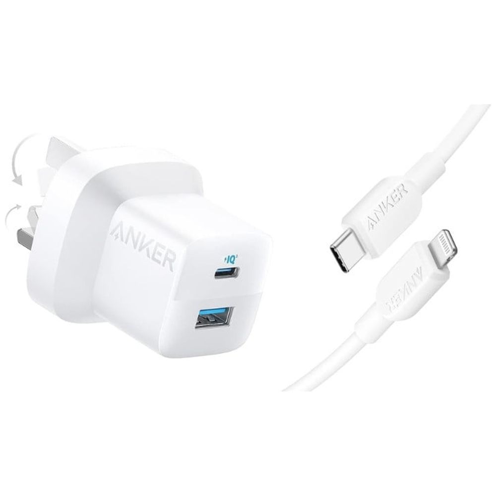 Anker Anker - Wall Charger & Cable USB-C To Lighting - 33W - 0.9m - White 33W, 0.9m