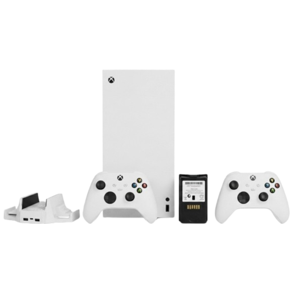Microsoft Microsoft Xbox Series S 1TB Digital Gaming Console - European - with Charging Dock and Rechargeable Battery, and Xbox Series X Controller – White 1TB