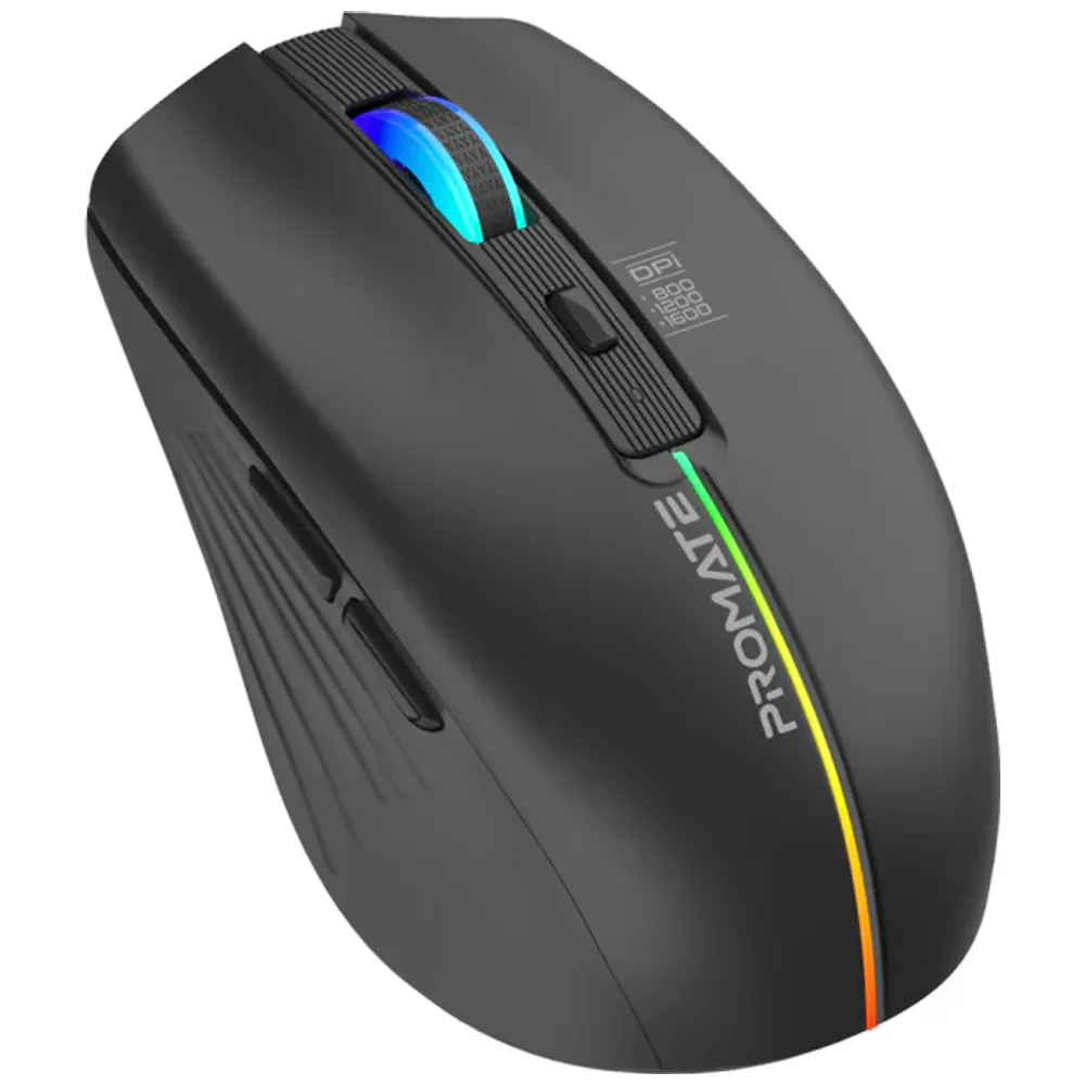 Promate ProMate KITT - Wireless Mouse - 500 mAh - RGB - Black 500 mAh, RGB – 23,000 IQD Iraq