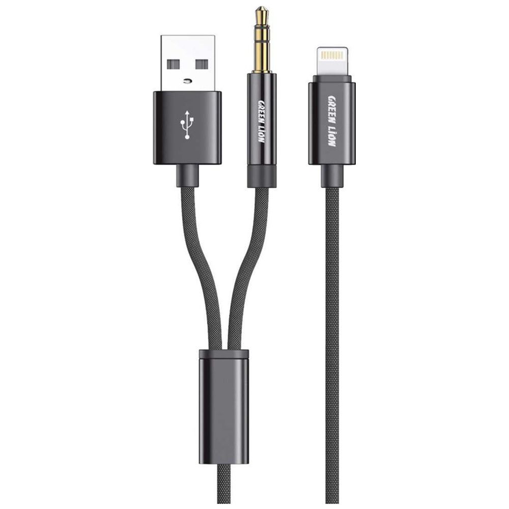 GREEN LION Green Lion 2 in 1 Cable - 1.2m - Black 1.2m