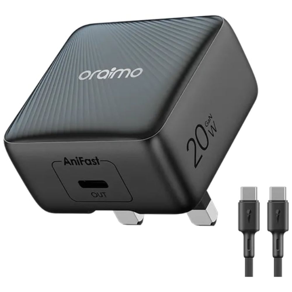 Oraimo Oraimo Wall Charger - 20W Power - USB-C to USB-C Cable - Black 20W