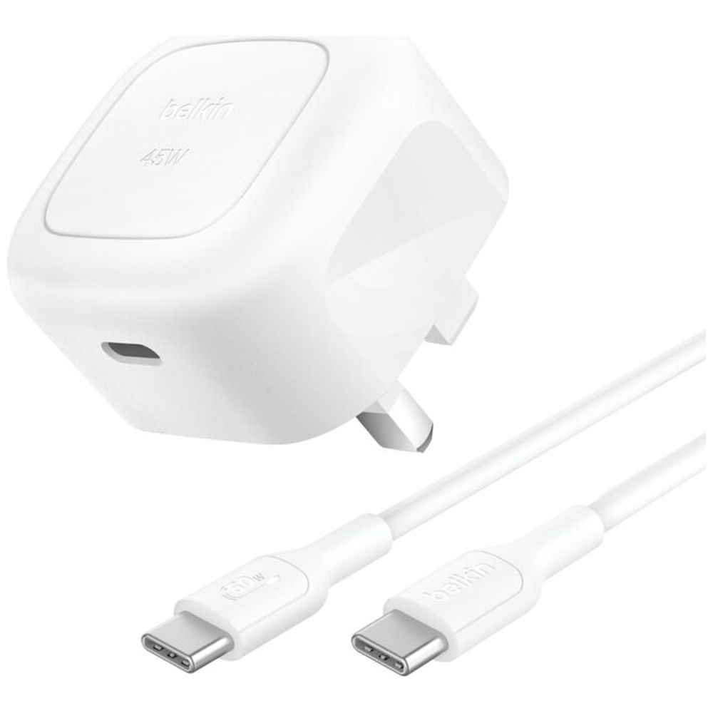 Belkin 2603 - Wall Charger - 45W - With 1m USB-C cable - White 45W, 1m – 35,000 IQD Iraq