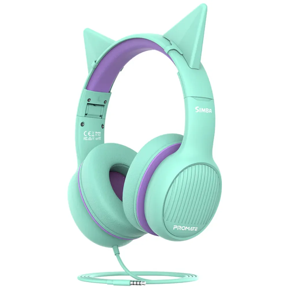Promate Simba - Wired Headphone Over Ear - 1.2m - Green price in Iraq 30,000 IQD