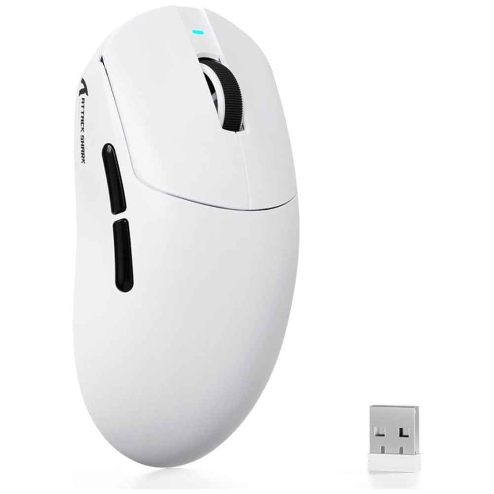 ATTACK SHARK Attack Shark X8 SE - Wireless Gaming Mouse - Up To 500mAh - 25000 DPI - White 500mAh, 25000 DPI