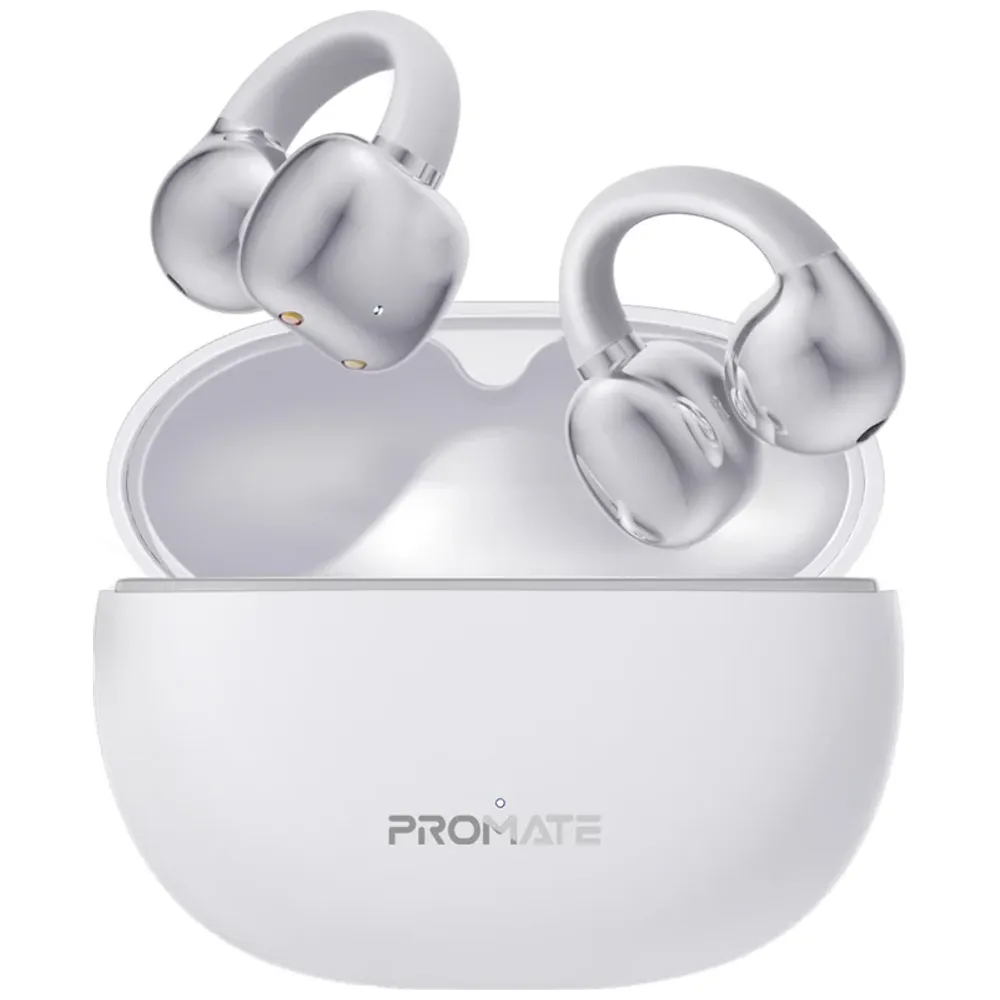 Promate AirClip - Bluetooth Headphone In Ear - Up To 6 Hours - Bluetooth 5.4 - White Bluetooth 5.4, Up to 6 hours – 40,000 IQD Iraq