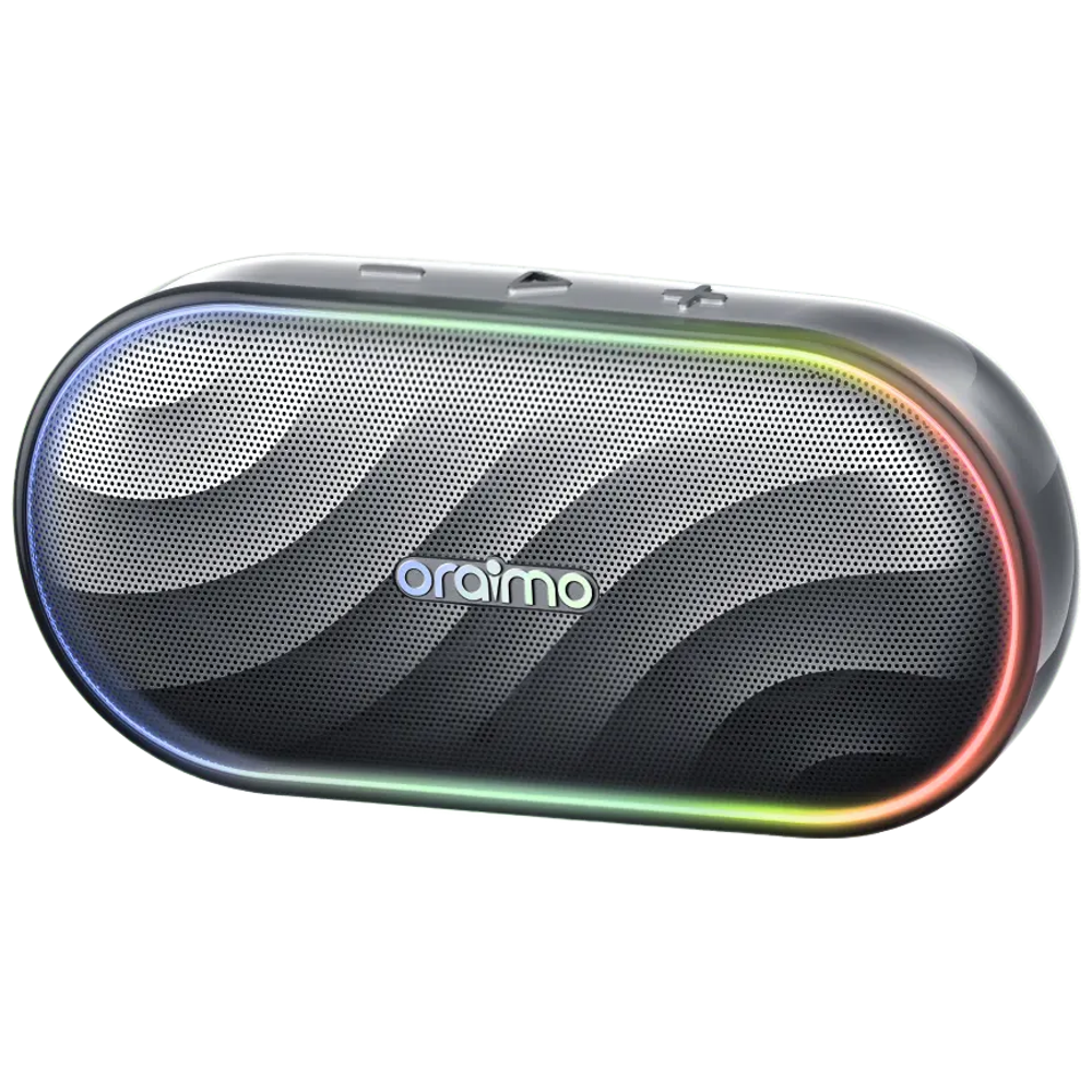 Oraimo Bluetooth Speaker - 8W Power - 1800mAh Battery - Interactive LED Lighting - FM Radio Support - USB-C Port 1800mAh