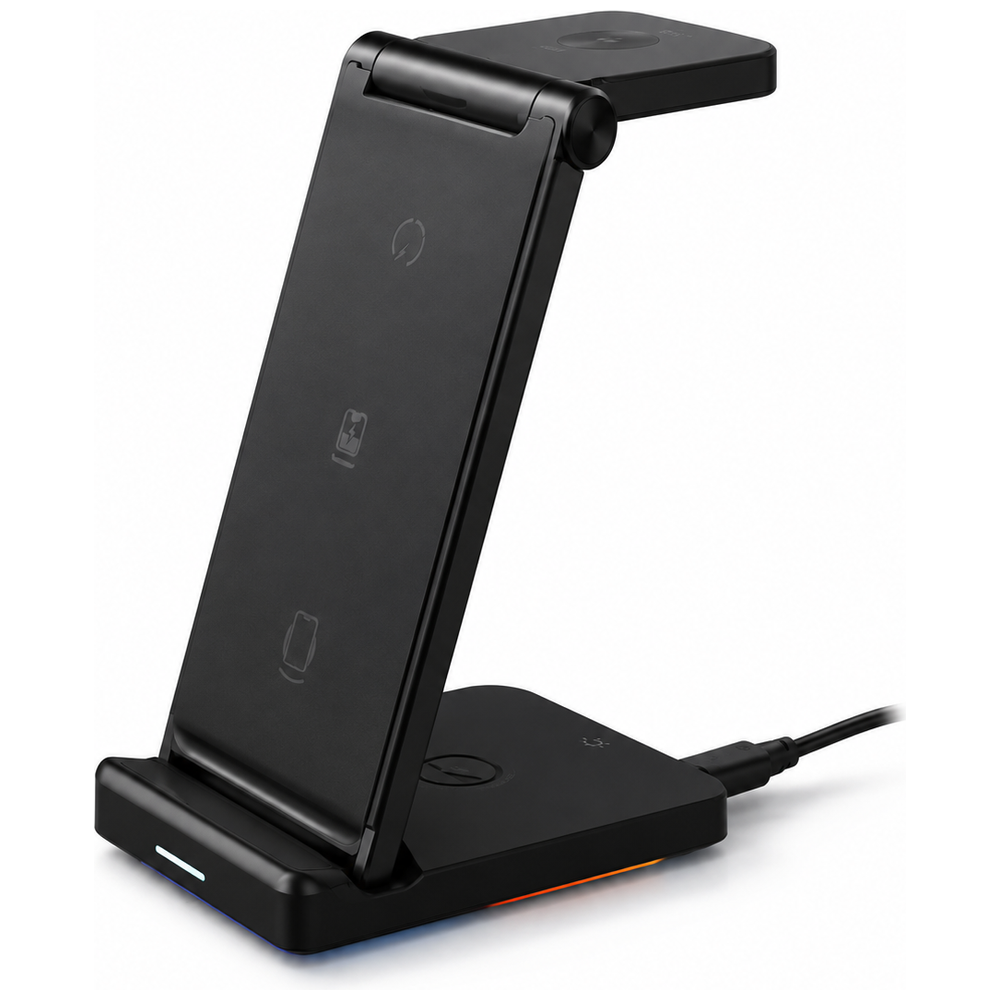 JOYROOM JR-WQN01 3 in 1 Wireless Charger - 15W - Black 15W – 55,000 IQD Iraq