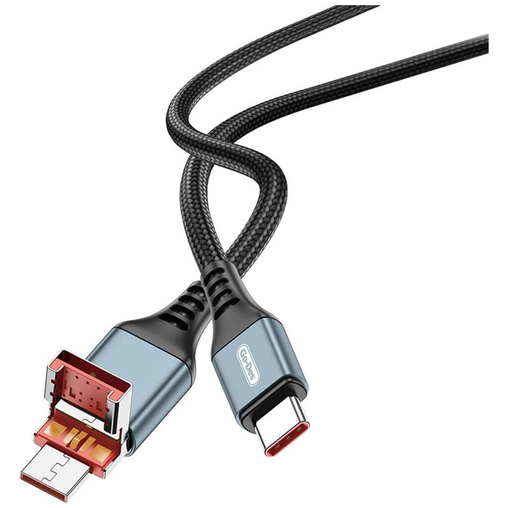 Go-Des Go-Des GD-UC593 - Cable USB-C To USB-C & USB-A to Type-C - 1 m - 65W - Black 1m, 65W