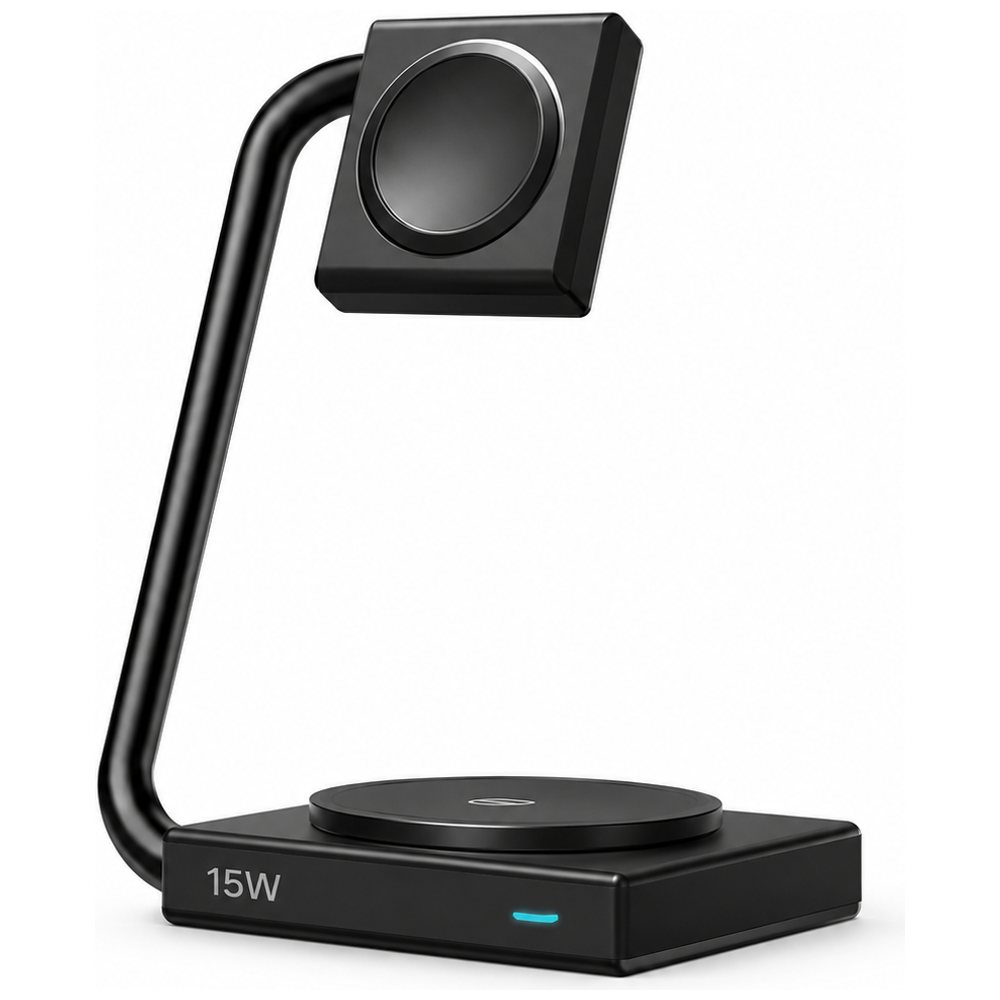 JOYROOM JR-WQN05 2 in 1 Magnetic Wireless Charger - 15W - Black 15W – 39,000 IQD Iraq