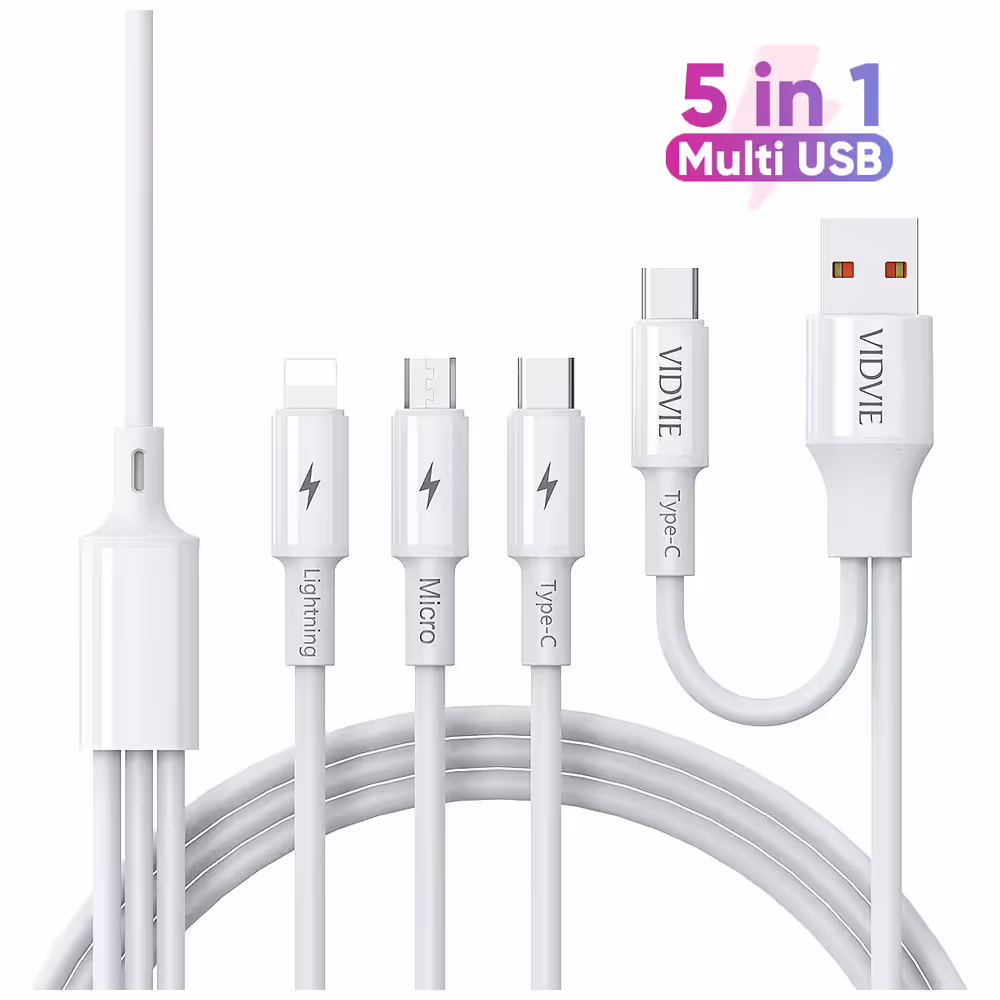 VIDVIE CB4010 5-in-1 Multifunctional Charging Cable - White – 13,500 IQD Iraq