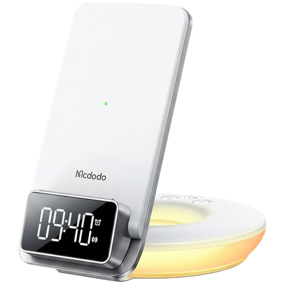 Mcdodo Mcdodo CH-1610 - 3 in 1 Wireless Charging Stand with LED Clock and Night Light - White – 25,000 IQD Iraq