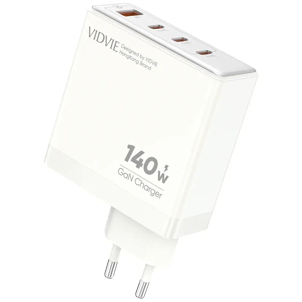 VIDVIE VIDVIE - Wall Charger - 140W - 4 Ports - White 140W