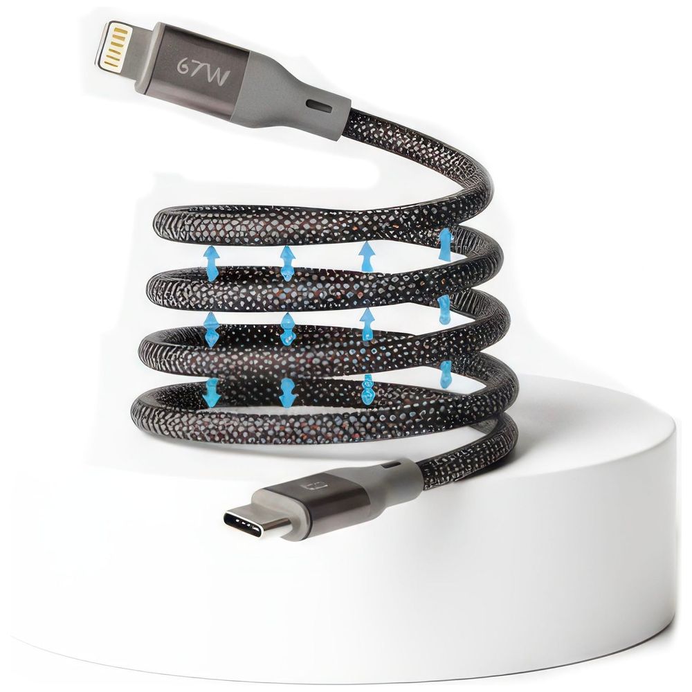 BAZ Fast Charging USB-C to USB-C Cable - Delivers 36W fast charging - 1-meter - Gray 1m, 36W