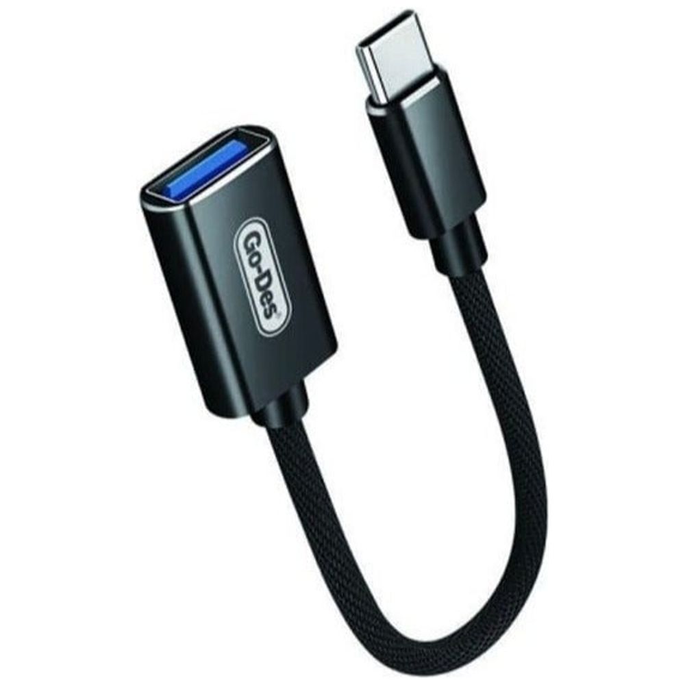 Go-Des Go-Des - USB-C to USB Adapter - Micro OTG USB Cable - Black