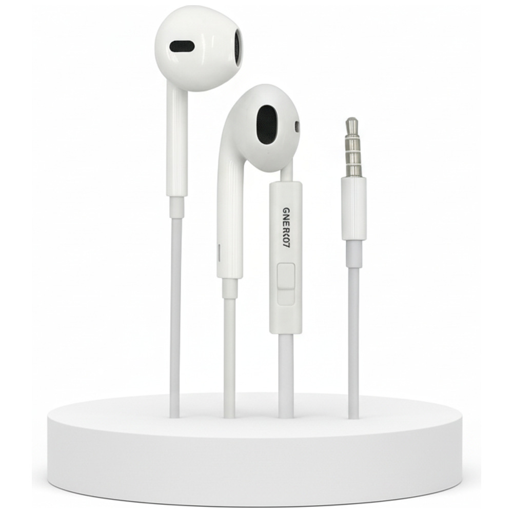 BAZ R007 - Headphone In Ear - Stereo with bass, Hi-Res audio - White